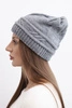 Women's winter hat made of wool with a woven pattern K428 gray