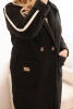 Plus Size women's coat made of faux shearling with pockets black