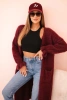 Damen-Cardigan aus Mohair im langen Schnitt mit Taschen lila