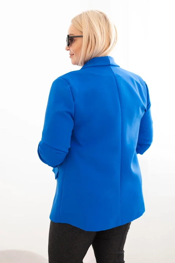 Moteriška švarkas Plus Size be užsegimo su pamušalu XL/2XL chabrova