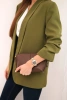 Elegant jacket with lapels gray olive