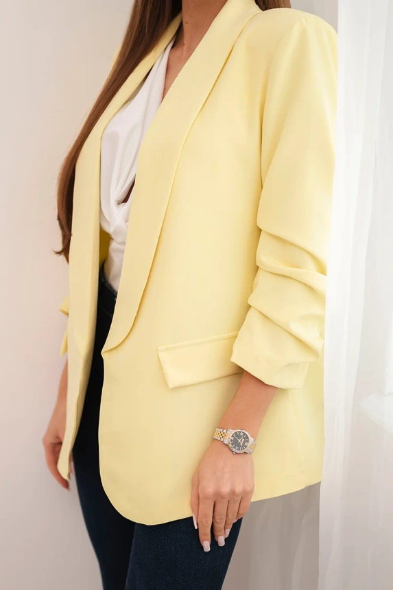 Elegant blazer with lapels lemon