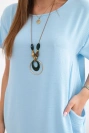 Dress with pockets and pendant blue