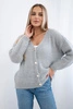 Button-down sweater grau