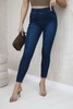 Dark denim trousers with a bow 