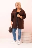 Bluza damska Plus Size z wiskozą rozpinana z kapturem czekoladowa