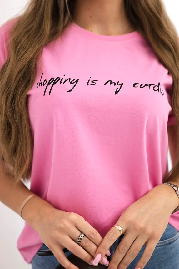 Bluzka Shopping is my cardio jasno różowa