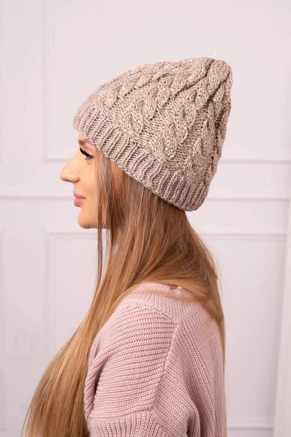 Women's cap Kalina K362 dark beige