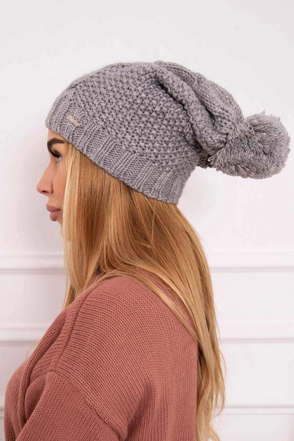 Čapica s fleece Karolina K243 sivá
