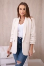 Elegant jacket with lapels light beige