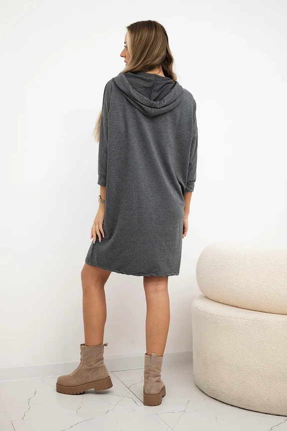 Kleid mit Kapuze in Graphit
