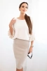 Damenrock aus elastischer Viskoseware dunkelbeige