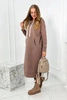 Long dress with a hood mocca