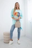 Oversize-Bluse mit Regenbogen-Lippenprint mint