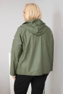Kurtka damska Plus Size z kapturem i regulowanym dołem khaki