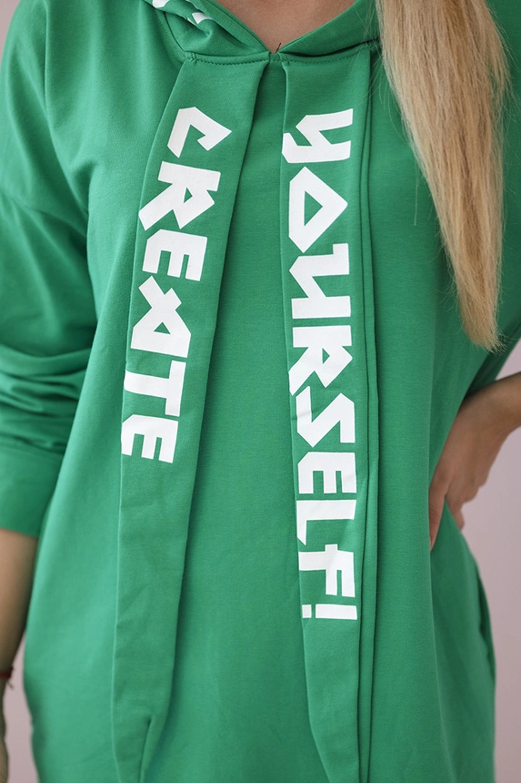 Dress with hood Oversize green