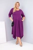 Sukienka damska bawełniana Plus Size z asymetrycznym dołem ciemno fioletowa