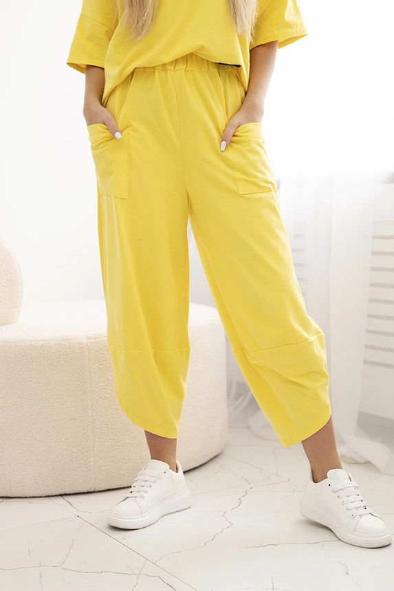 Baumwollset Bluse + Hose gelb