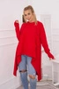 Bluse mit ausgestelltem Saum in Rot