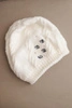 Women's winter wool hat with zirconia and pattern K455 mocha