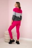 Fuchsia+Grau gestreiftes Set