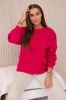 Insulated sweatshirt with welt and decorative bows fuchsia