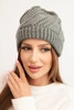 Dámska zimná čiapka z vlny K441 tmavo šedá