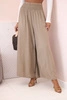 Women's viscose trousers with elastic waistband camel