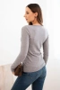 Women's viscose sweater with a round neckline and fitted style gray