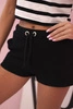 Damen Baumwollshorts mit Kordelzug schwarz