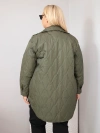 Plus Size women's quilted jacket with collar and pockets khaki