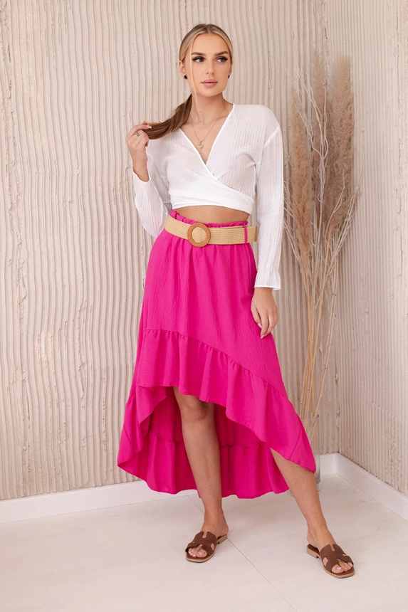 Longer back skirt fuchsia