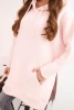 Insulated sweatshirt with side slits powder pink