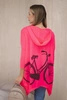 Sweatshirt with a bicycle print pink neon