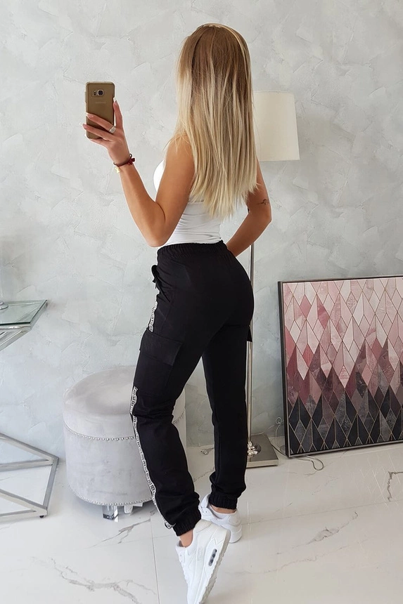 Cargohose aus Baumwolle schwarz