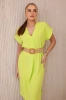 Dress with a decorative belt Green Neon