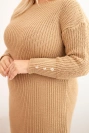 Moteriška megztinė suknelė Plus Size su moheru kamelinė