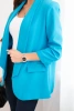 Women's unbuttoned blazer with lining S/M turquoise