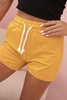 Damen Baumwollshorts mit Gummizug und Bindeband in der Taille senfgelb