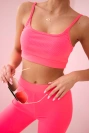 Set mit Bluse Top gerippt rosa Neon