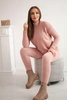 Alpaca sweater set two-piece dark powdered pink