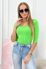 Round neckline blouse light green