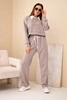 Women's set butter sweatshirt with a collar and straight pants fango