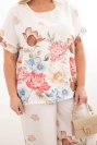 Plus size women's viscose set with geometric print fuchsia