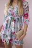 Floral dress tied at the waist azure