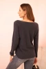 Women's sweater with viscose and a V-neck graphite