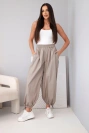 Damen Baumwollhose mit Gummibund und Bindung unten fango