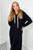 Langes Kleid mit Kapuze schwarz