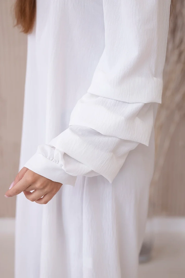 Spanisches Kleid mit dekorativen Ärmeln ecru