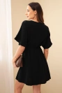 Mušelínové šaty s pasem černý
